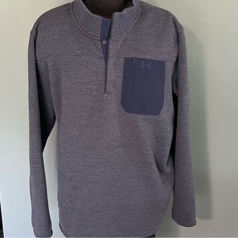 Under Armour Men's Navy Blue Specialist Henley 2.0 Long Sleeve Big and Tall 4XL - Picture 2 of 7